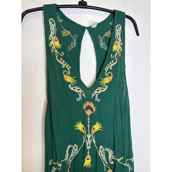 Free People Intimately Embroidered Mini Sleevless Crepe Tunic Dress EUC Sz M - Picture 2 of 16